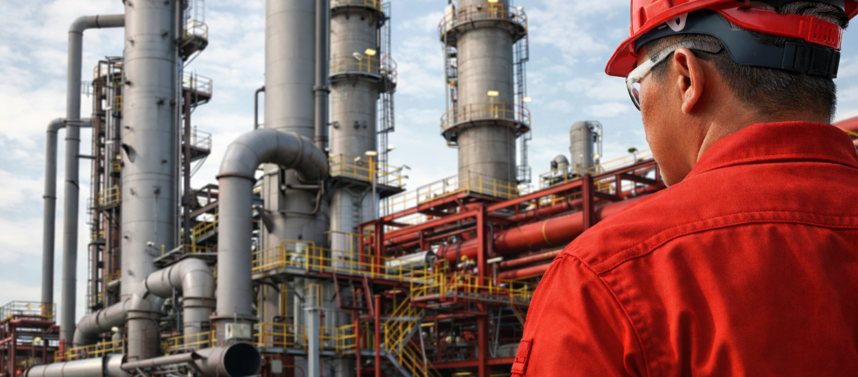 amacs-no-weld-column-retrofit red suit engineer distillation column